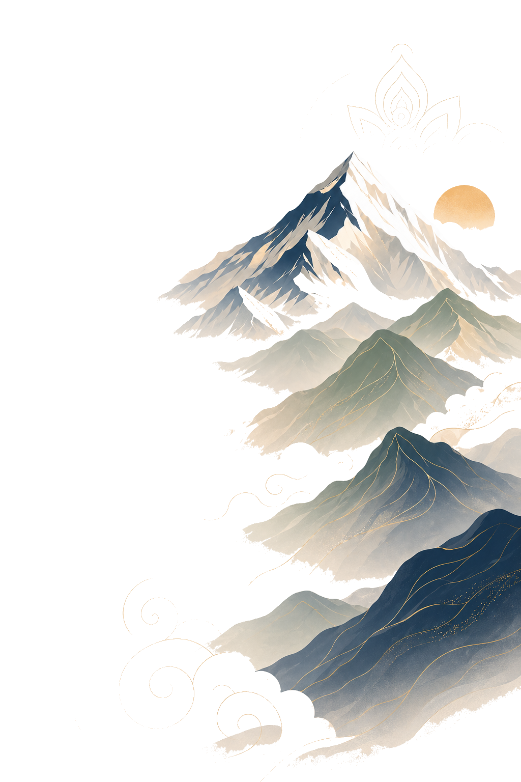 Seamless Everest mountain illustration